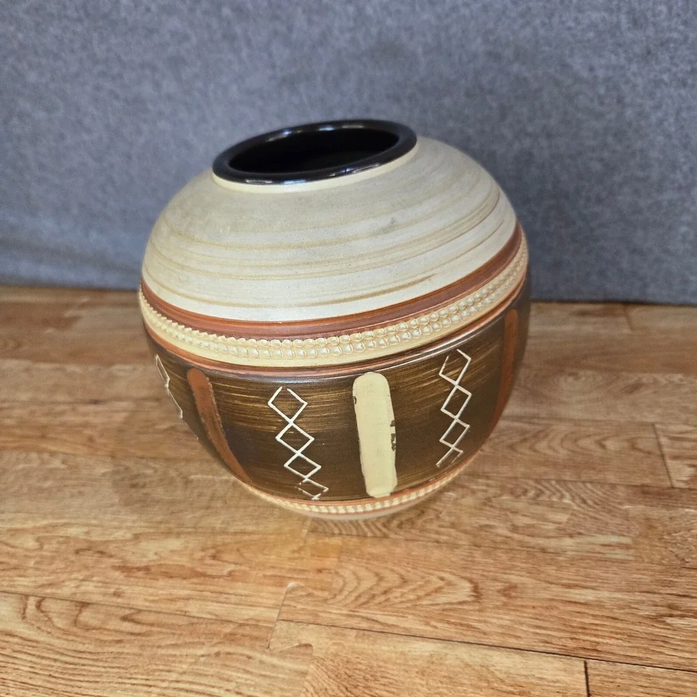 MID CENTURY MODERN POTTERY BALL VASE-188-18 DUMLER BREIDEN GERMANY POT MCM